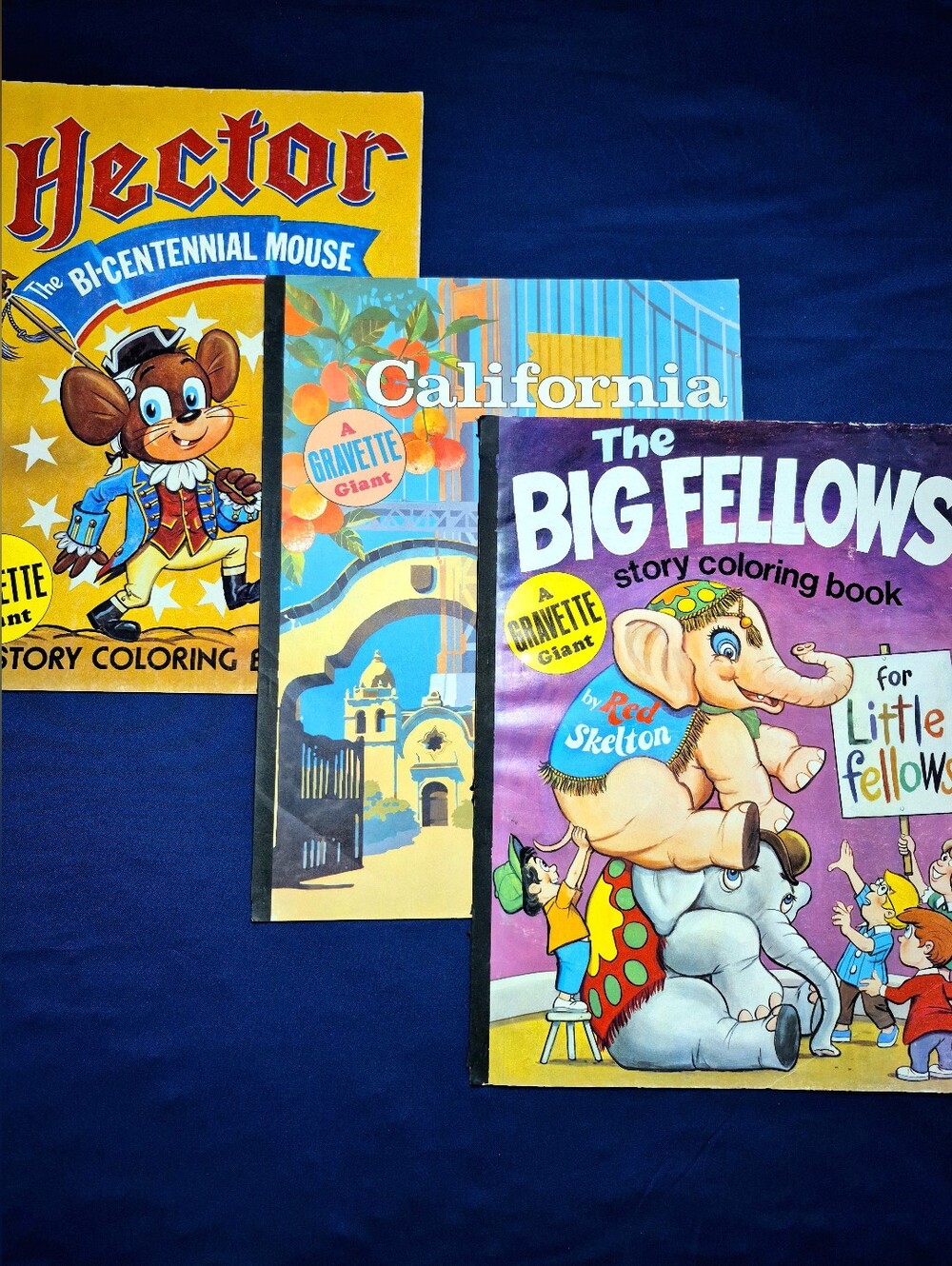 Vintage 1970s Giant Coloring Books Lot of 3 - UNUSED